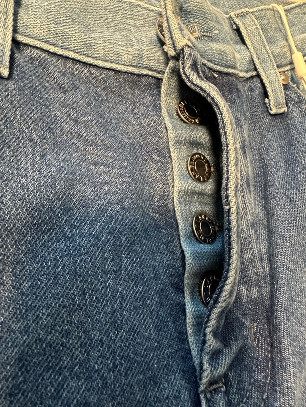 Helmut Lang Two-Tone Patchwork Blue Straight Jeans - Picture 8 of 15